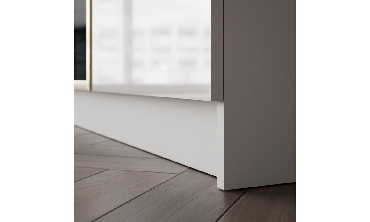 KLEIDERSCHRANK ATRIUM GLOSS 200/57/210 cm Push-to-Open ohne LED-Beleuchtung - Weiß, Holzwerkstoff (200/210/57cm) - Lookway