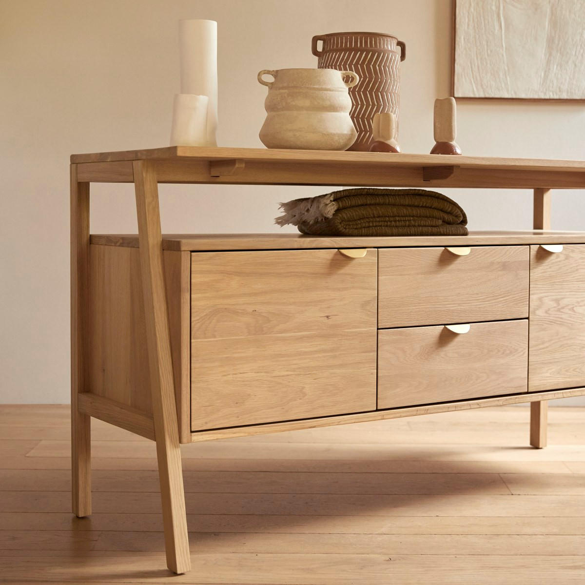 SIDEBOARD Pola Natur aus Eiche - Naturfarben, Holz (140/78/50cm) - Tikamoon