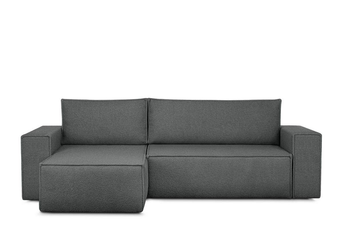 ECKSCHLAFSOFA-LINKS/RECHTS NAPI II in Pet Friendly Stoff, graphit - Graphitfarben, Textil (262/148cm) - KONSIMO®
