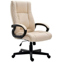 CHEFSESSEL Lederlook Creme - Creme/Schwarz, Kunststoff/Textil (66/106/70cm) - CLP