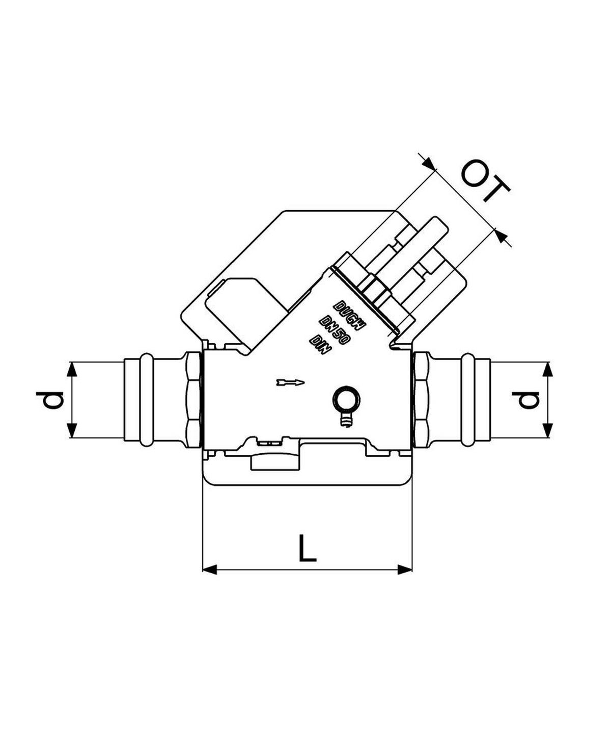 RUECKFLUSSVERHINDERER,M. ENTL. PRESSANSCH.IG,M.DS,DN50,PR54,DVGW - Schwarz, Metall (10/18/30cm) - Schlösser Armaturen