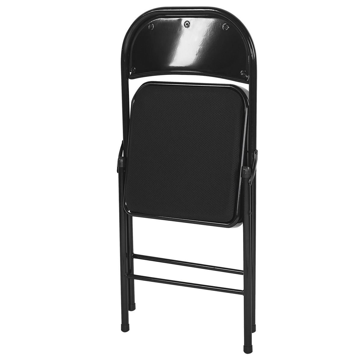 ÖSSZECSUKHATÓ SZÉK 4 darabos Szett Fém Fekete Sparks - fekete, műanyag/textil (45/77/47cm) - Beliani