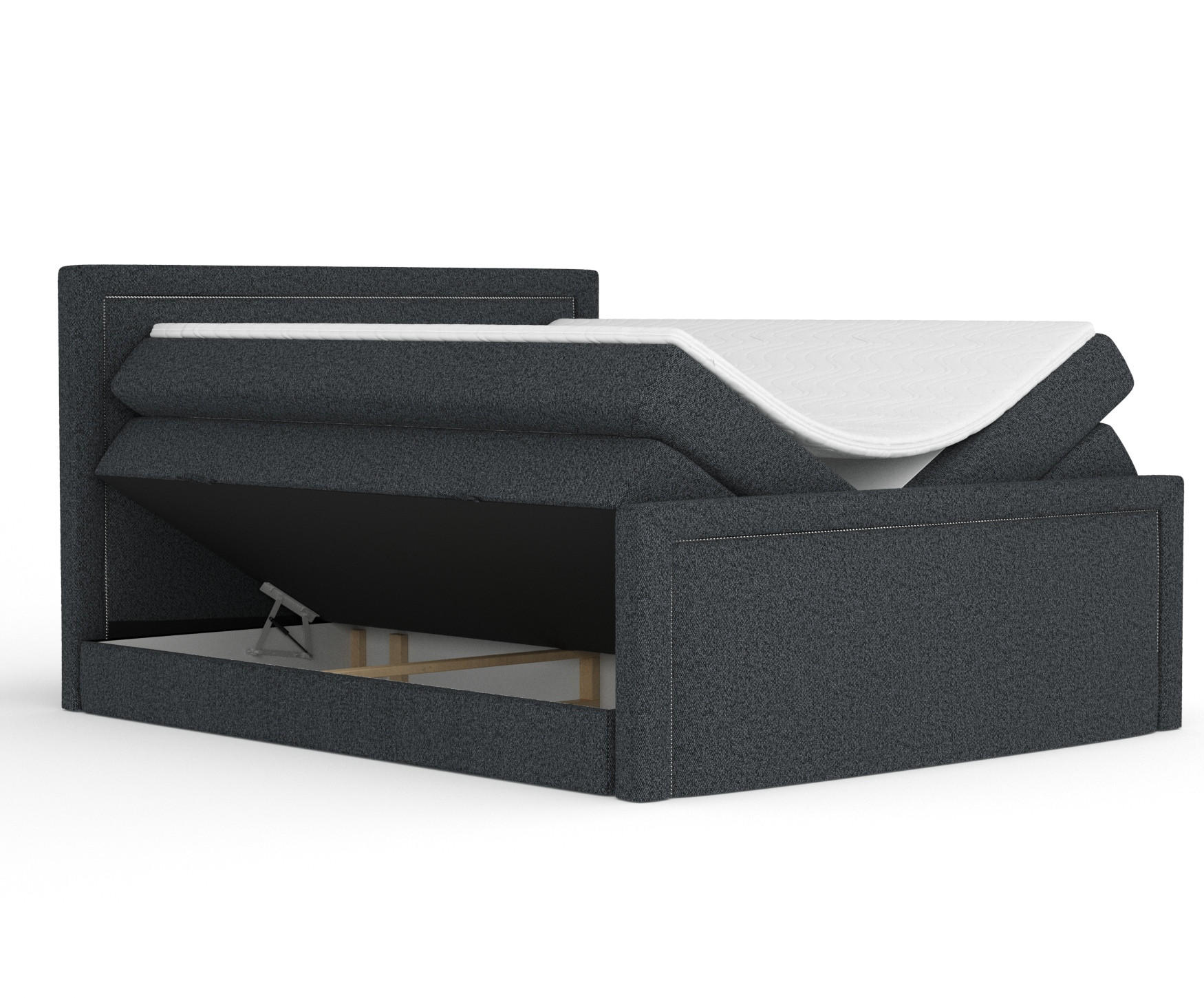 BOXSPRINGBETT Lavenda Schwarz 140/200 cm - Schwarz, Holz/Holzwerkstoff (140/200cm) - Maison de Reve