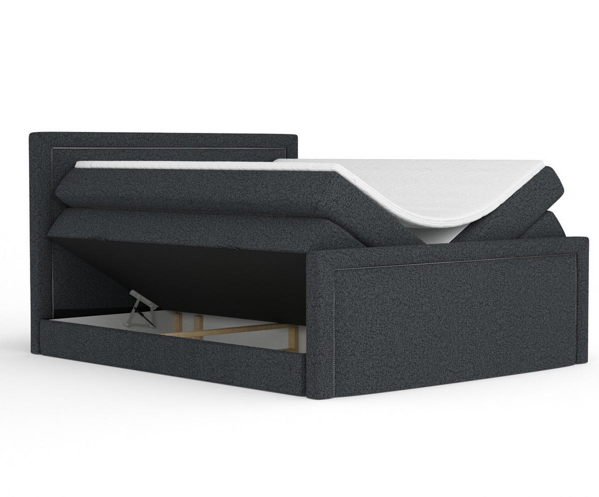 BOXSPRINGBETT Lavenda Schwarz 200/200 cm - Schwarz, Holz/Holzwerkstoff (200/200cm) - Maison de Reve