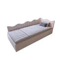 SCHLAFSOFA 90/200 cm beige mit Stauraum und LED - Beige, Holz