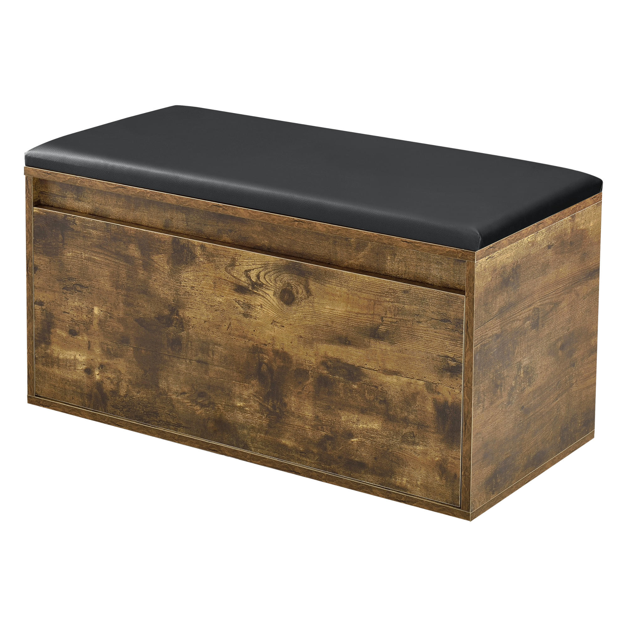 SCHUHBANK Degerfors - Schwarz/Braun, Holzwerkstoff/Kunststoff (39/45/80cm) - [en.casa]