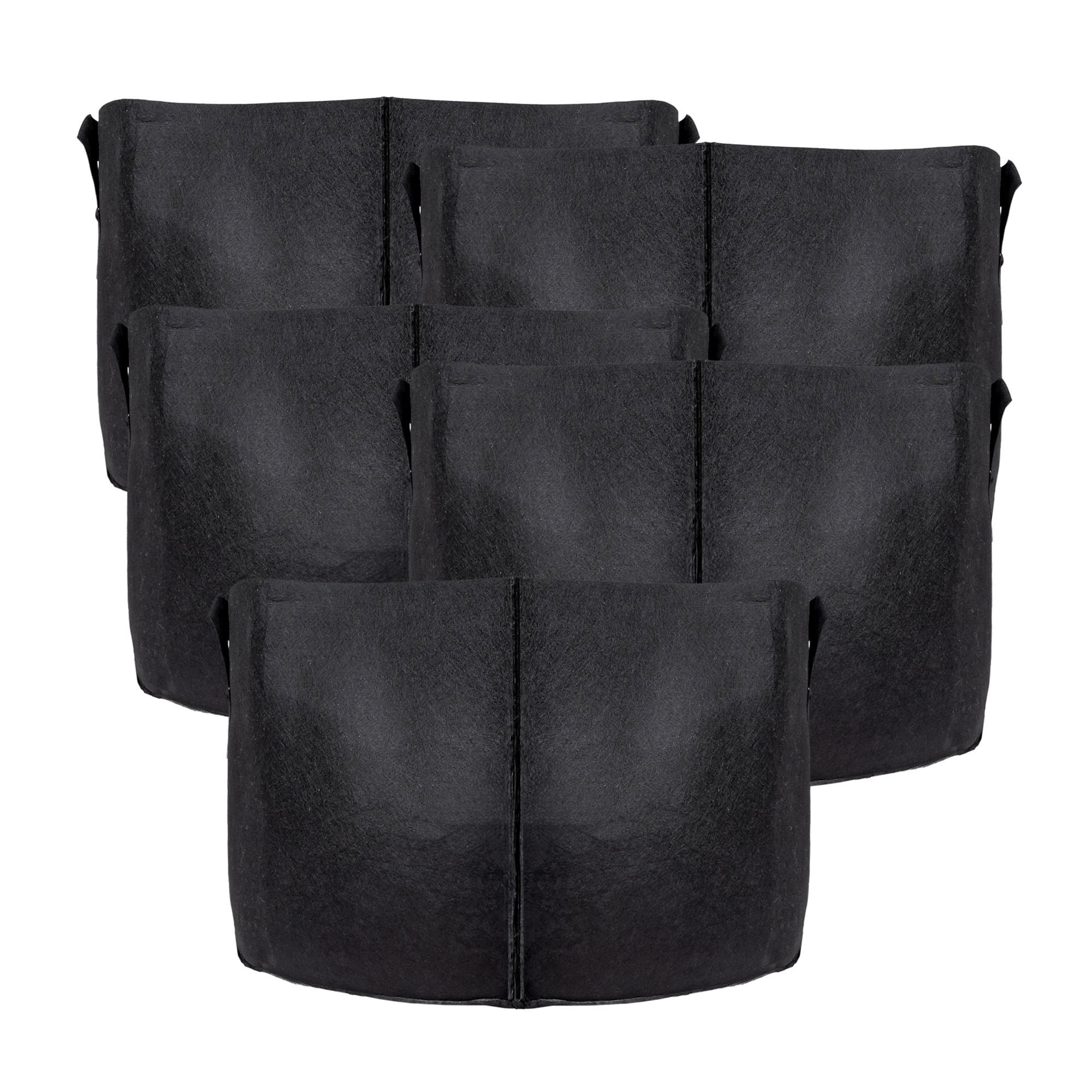 PFLANZSACK Vliesstoff 55/30 cm (5-tlg. Set) - Schwarz, Textil (30cm) - Intirilife