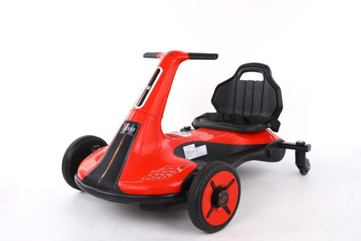 KINDER ELEKTRO-GOKART Drift Cart rot 12V 7Ah Akku, Bluetooth, USB-Anschluss, Hupe, Sicherheitsgurt - Rot, Kunststoff (103/74/59cm) - Es-Toys