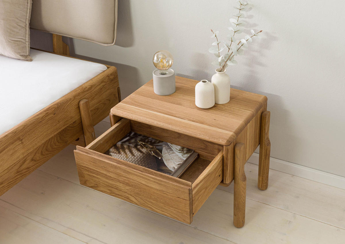 NACHTTISCH Eiche 58x36x41 natur geölt KIEL #10 - Braun, Holz (58/41/36cm) - Massivmoebel24