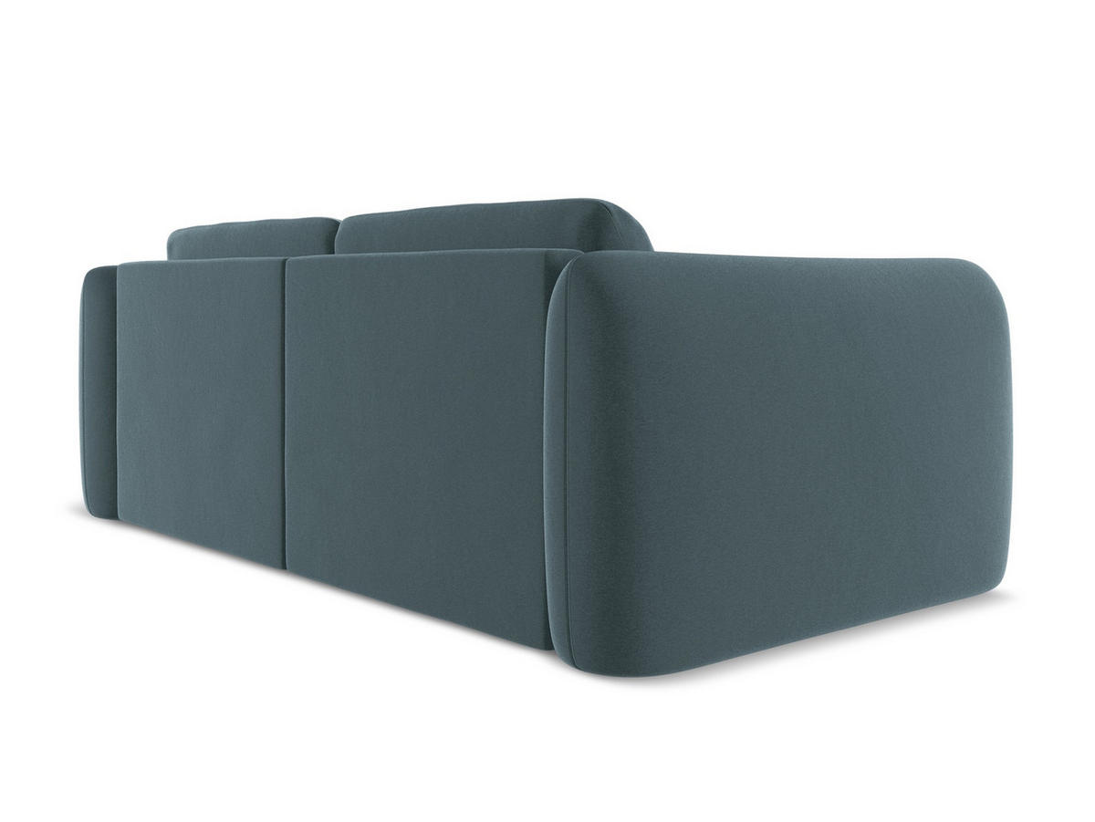 3-SITZER SOFA Samt Stoff Blau - Blau/Petrol, Kunststoff/Textil (210/74/105cm) - Makamii