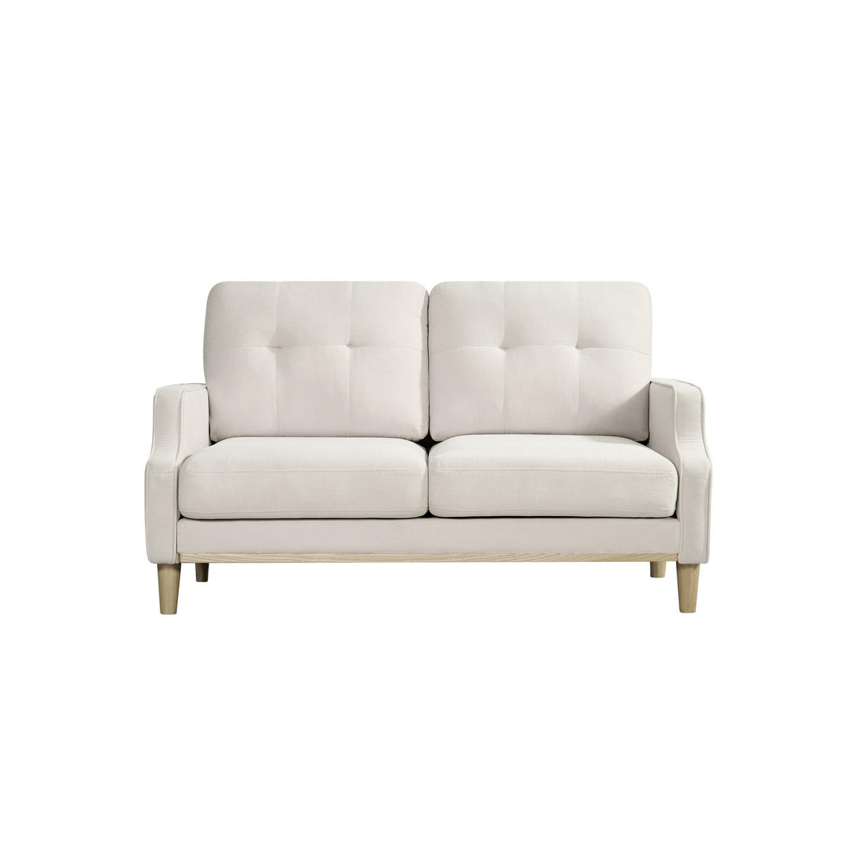 2-SITZER-SOFA DE-34686 mit USB-Ladeanschluss Beige - Beige, Holzwerkstoff (72/85/135cm) - ComfortXL
