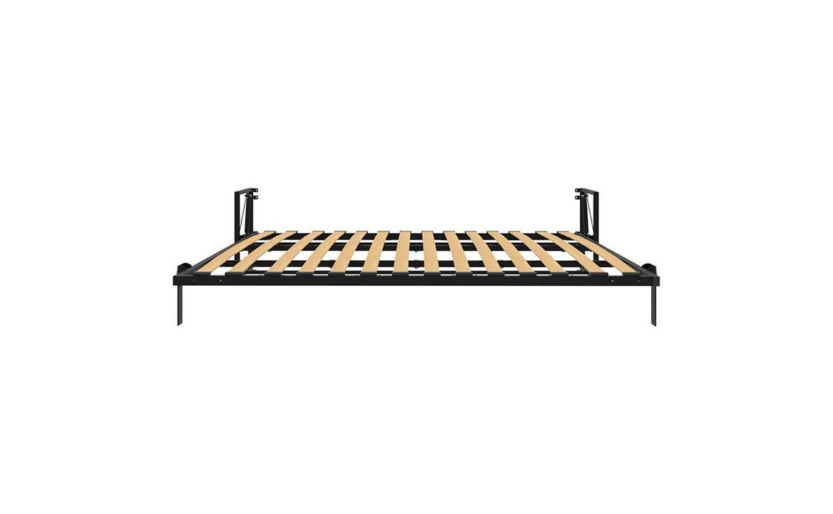 WANDBETT Morphy Classik Modulares SizeFlex- und TypeFlex-System - 200x160 Horizontal - Schwarz, Holz (200/160cm) - WallBedKing