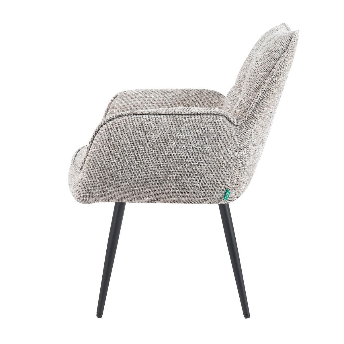ESSZIMMERSTUHL Mika-Miro - Hellgrau/Schwarz, Textil/Metall (59/84/66cm) - DUBI Möbel