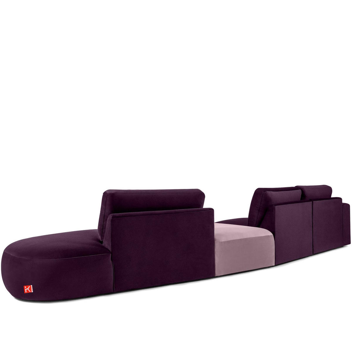 5-SITZER ECKSOFA ZUCCO Velour rechts, Violett - Violett, Textil (430/84/105cm) - KONSIMO®