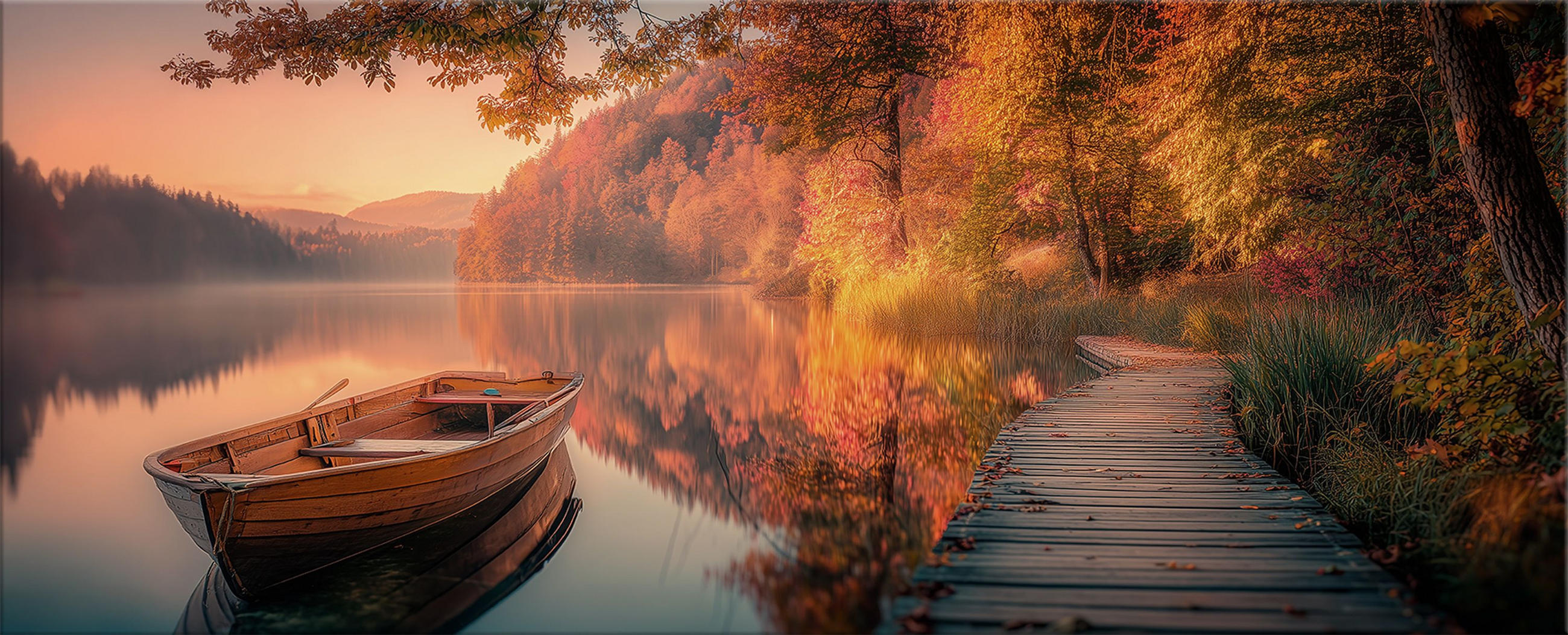 GLASBILD 125x50 cm See Landschaft - Beige, Glas (125/50cm) - artissimo