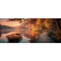 GLASBILD 125x50 cm See Landschaft - Beige, Glas (125/50cm) - artissimo