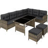 RATTANLOUNGE Barletta, mit Sicherheitsglasplatten, natur - Naturfarben, Kunststoff - tectake