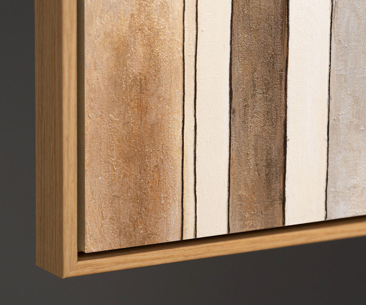 GEMÄLDE Stadt der Figuren Schattenfugenrahmen Eichefarben 120x80 cm - Eichefarben, Holz (120/80cm) - YS-art gallery
