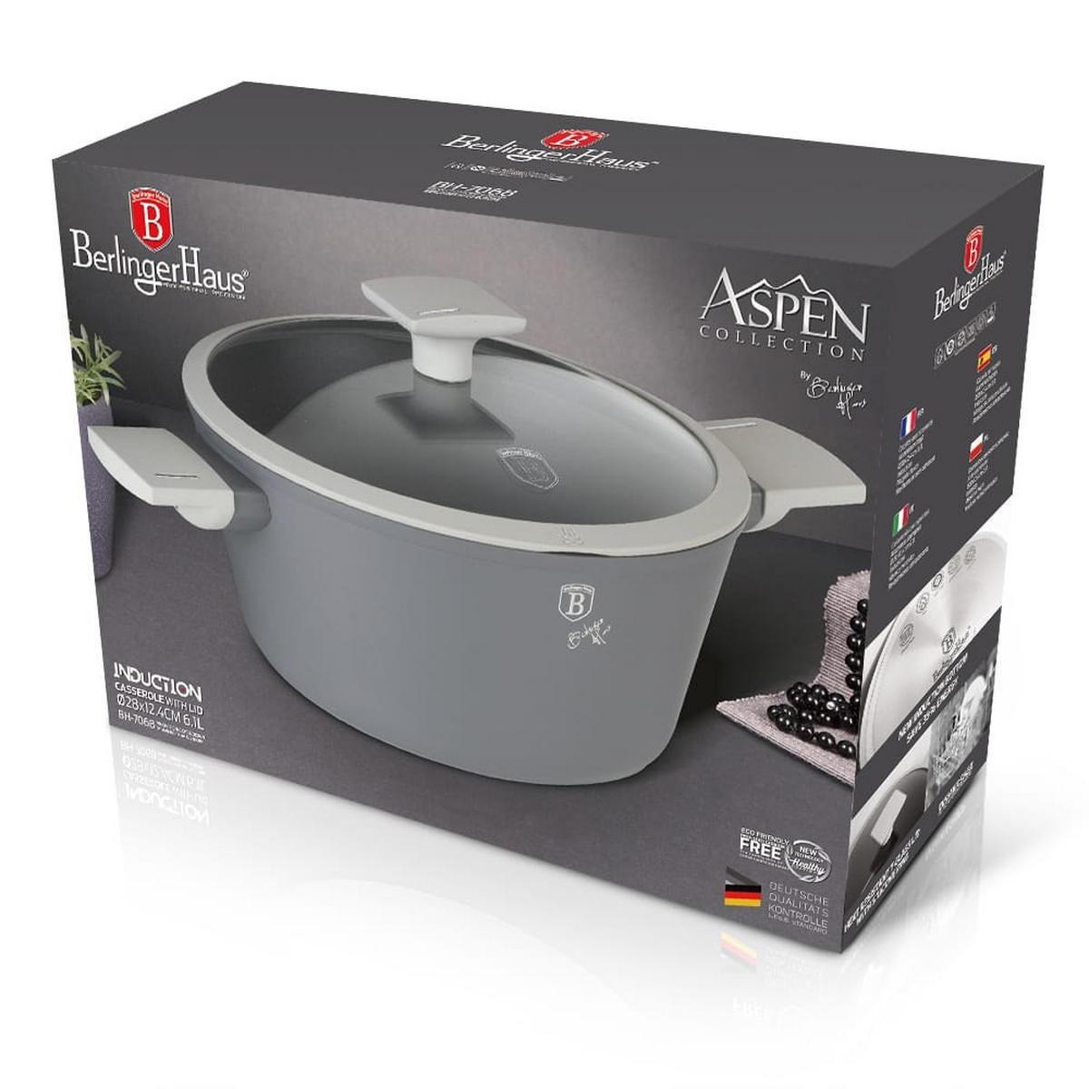 TOPF Grau 28/28/12.4 cm BH7068 - Grau, Metall (28cm) - Berlinger Haus