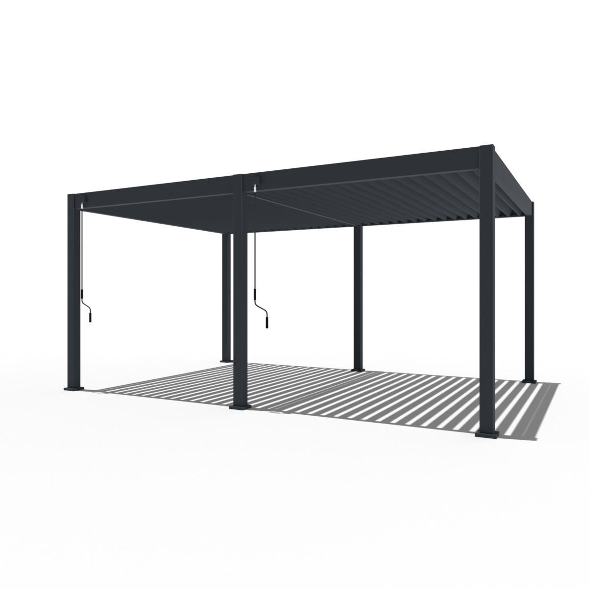 PERGOLA Terrassenüberdachung Superior Aluminium freistehend | 3,6 x 5,3 M | Lamellendach anthrazit - Anthrazit, Metall (530/255/360cm) - PergoLine
