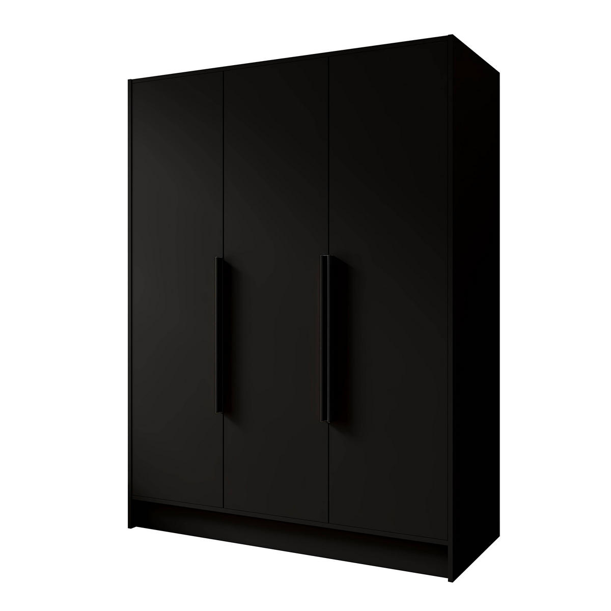 FLÜGELTÜRENSCHRANK PORTO - Schwarz, Holzwerkstoff (150/200/51cm) - Meblini