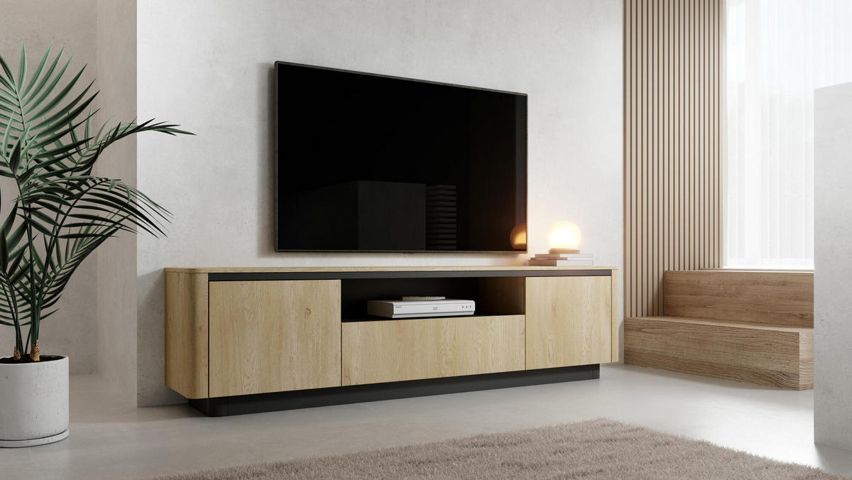 TV-LOWBOARD TORRO Beige 200x38x55 cm - Beige, Holzwerkstoff (200/55/38cm) - FURNLUX