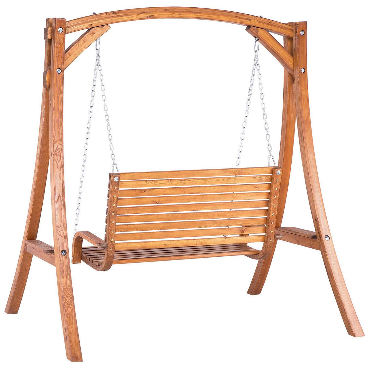 GARTENSCHAUKEL Lärchenholz dunkelbraun Novara - Dunkelbraun, Holz (170/175/128cm) - Beliani