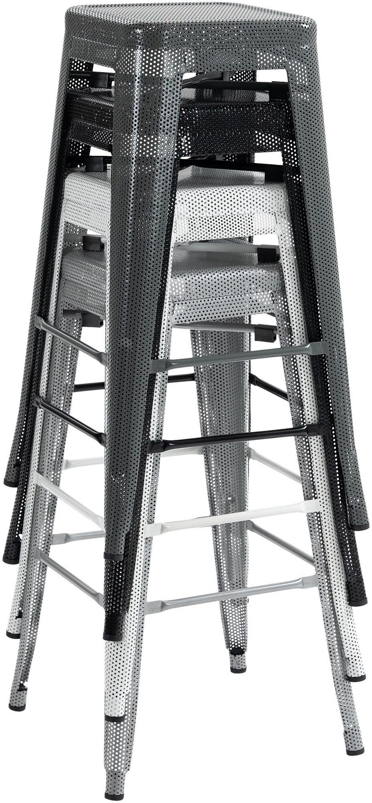 BARHOCKER Fletcher 77x43x43 cm weiß - Weiß, Metall (43/77/43cm) - furnicato
