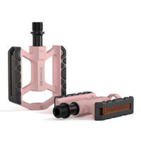 FAHRRADPEDALE Aluminium Pink, 3 gedichtete Lager, Chromoly Achse, Reflektoren - Pink, Metall (7.5/1.5/11cm)