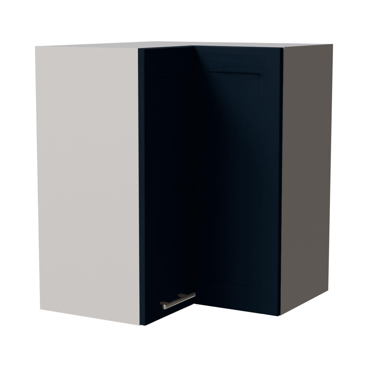 ECKHÄNGESCHRANK Oslo W12/60 Grau / Indigo Matt 60 / 60 / 72cm - Dunkelblau/Grau, Holz/Holzwerkstoff (60/72/60cm) - Feldmann-Wohnen