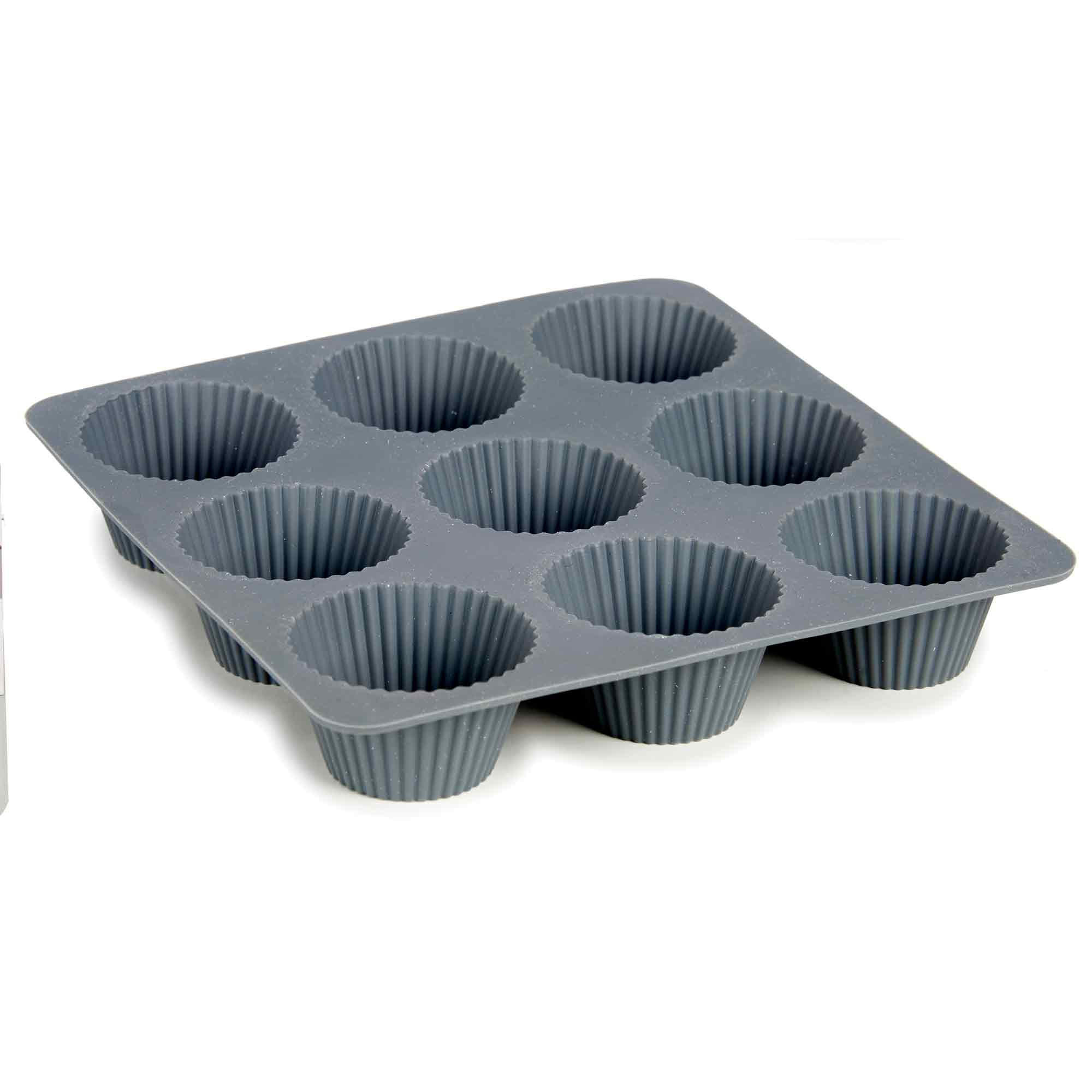 MUFFINFORM Silikon 9 Stück - Dunkelgrau, Kunststoff (22/3/22cm) - Kinvara