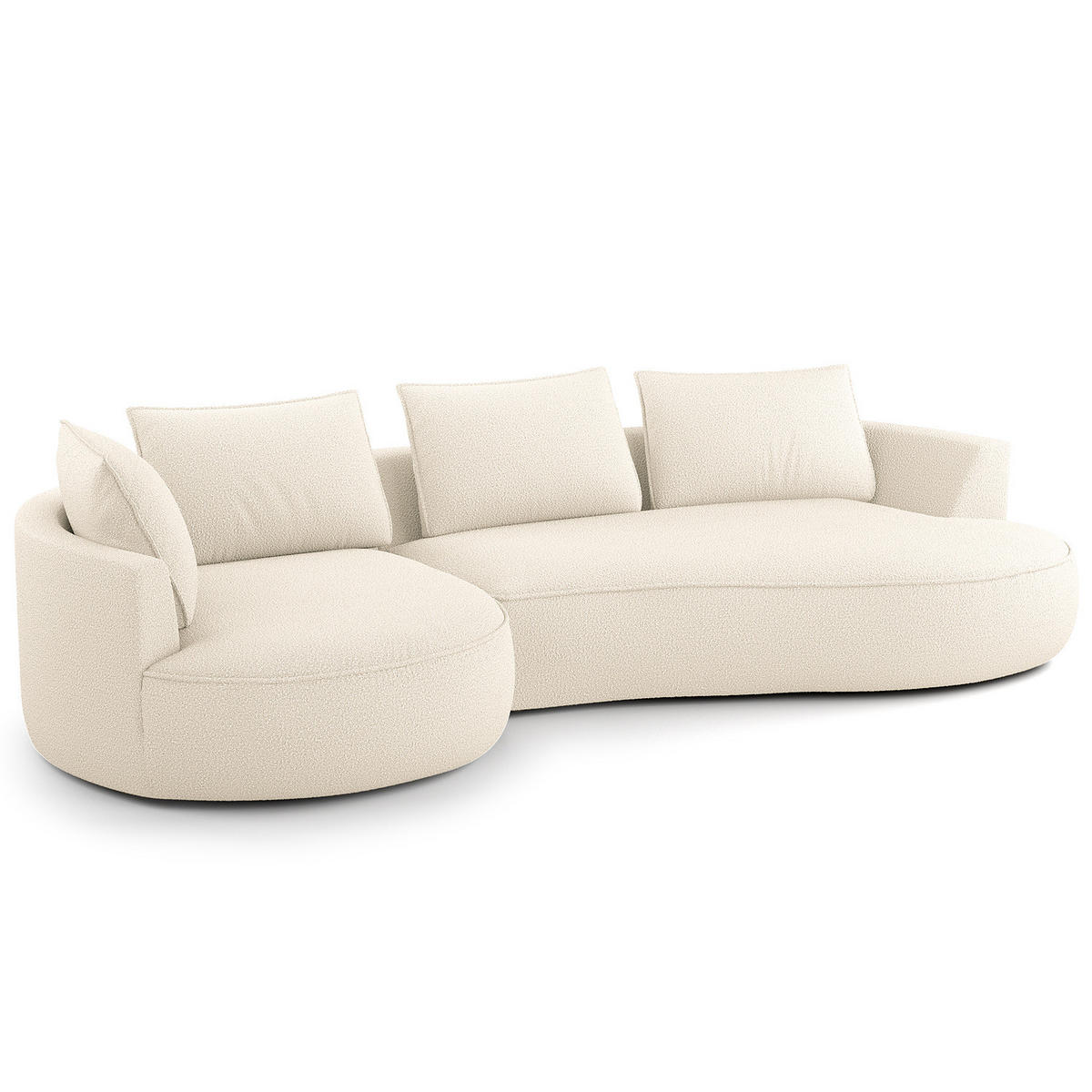 BIGSOFA - Creme/Schwarz, Kunststoff/Textil (322/82/154cm) - home24