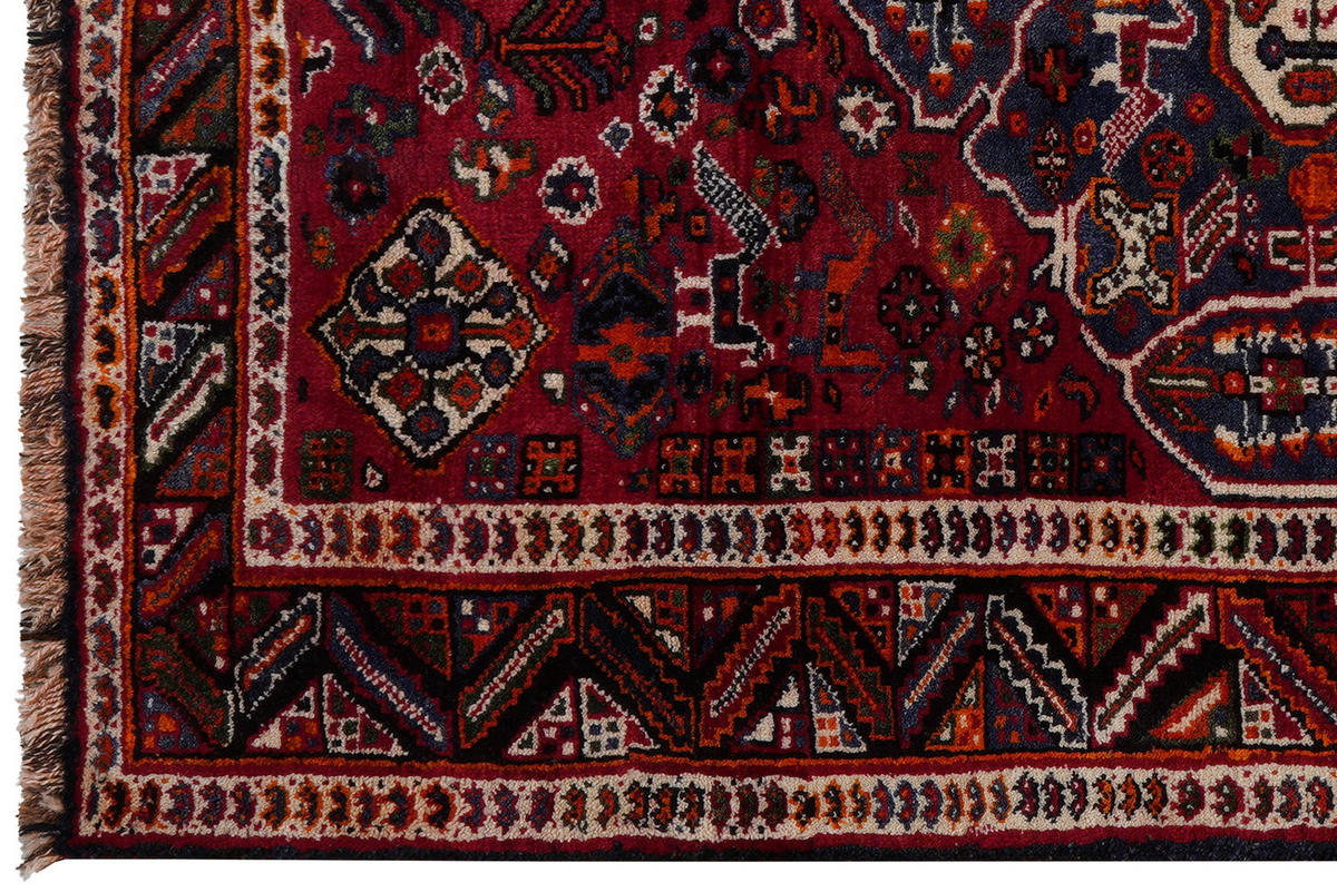 TEPPICH Gashgai Rot 161/110 cm Schurwolle - Rot, Textil (110/161cm) - Looma