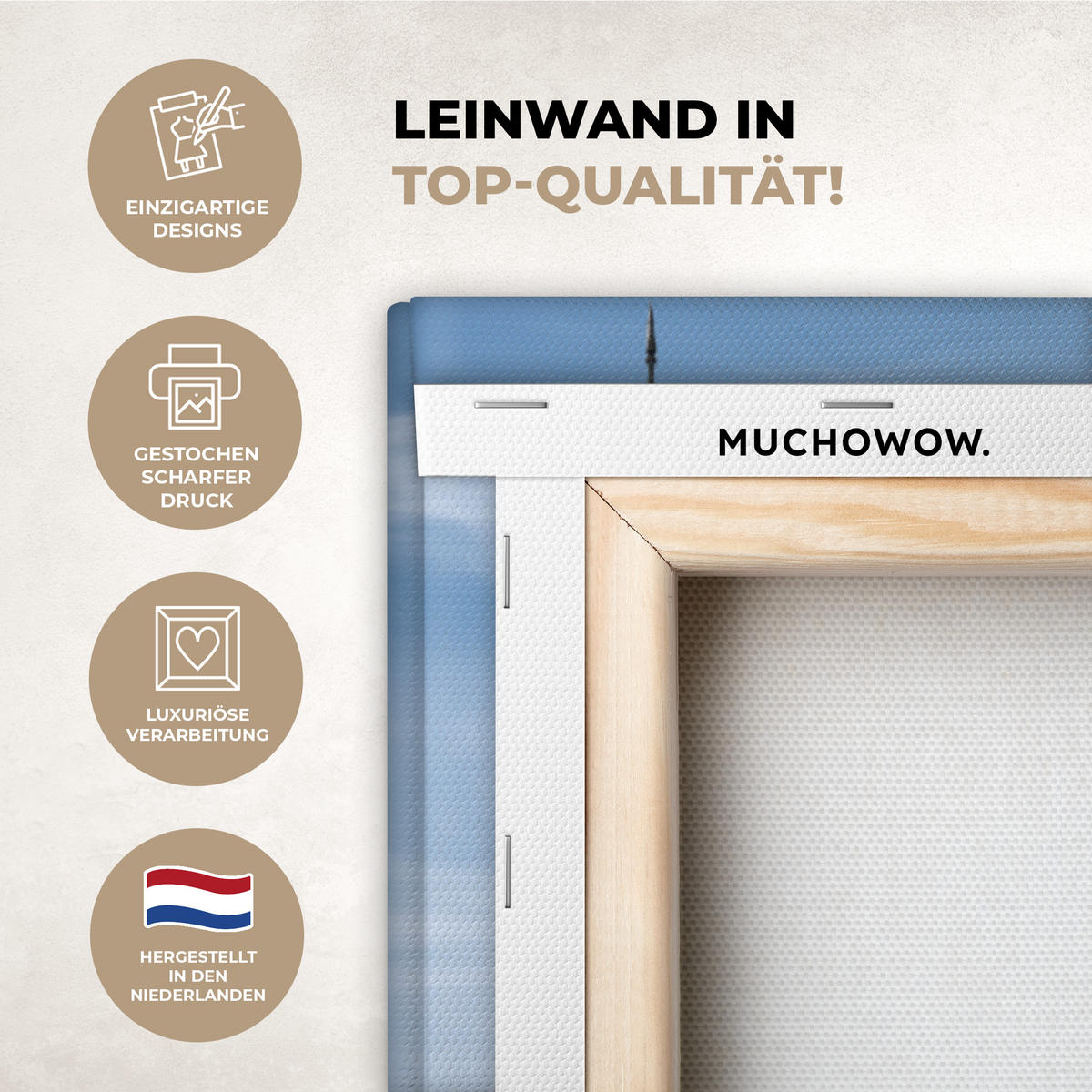 LEINWANDBILD New York - Freiheitsstatue - Wasser Deko Groß 90x90 cm - Hellblau, Textil (90/90cm) - MuchoWow