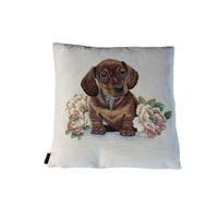 KISSENHÜLLE DACKELKINDER - Braun, Textil (45/45cm) - Yve! decoration