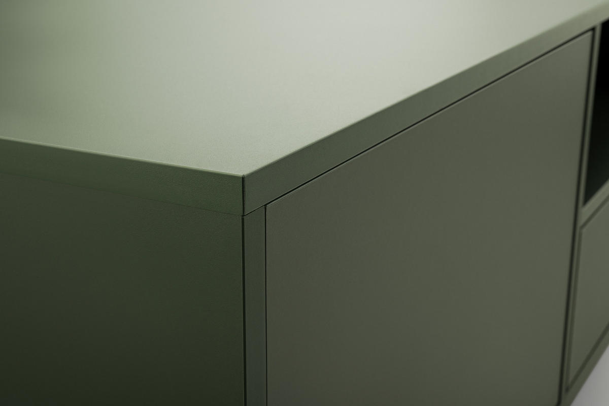 TV-LOWBOARD GENEVE 160/49/45 cm in Dunkelgrün - Dunkelgrün, Holzwerkstoff (160/49/45cm) - Deine Möbel 24