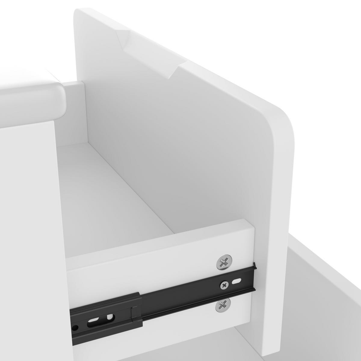 WASCHTISCHKOMBI Badezimmerschrank 60x46x50cm in Weiß mit Radar-Sensor-LED & Keramikbecken - Weiß, Holzwerkstoff (60/50/46cm) - Modfu