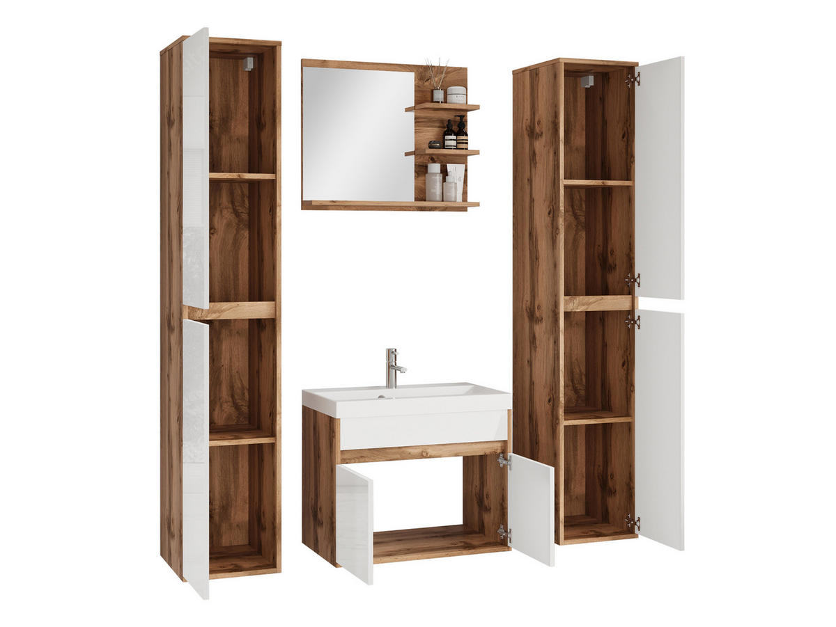 BADMÖBEL-SET Cyprus XL - Braun, Holzwerkstoff (31/160/31cm) - MIRJAN24