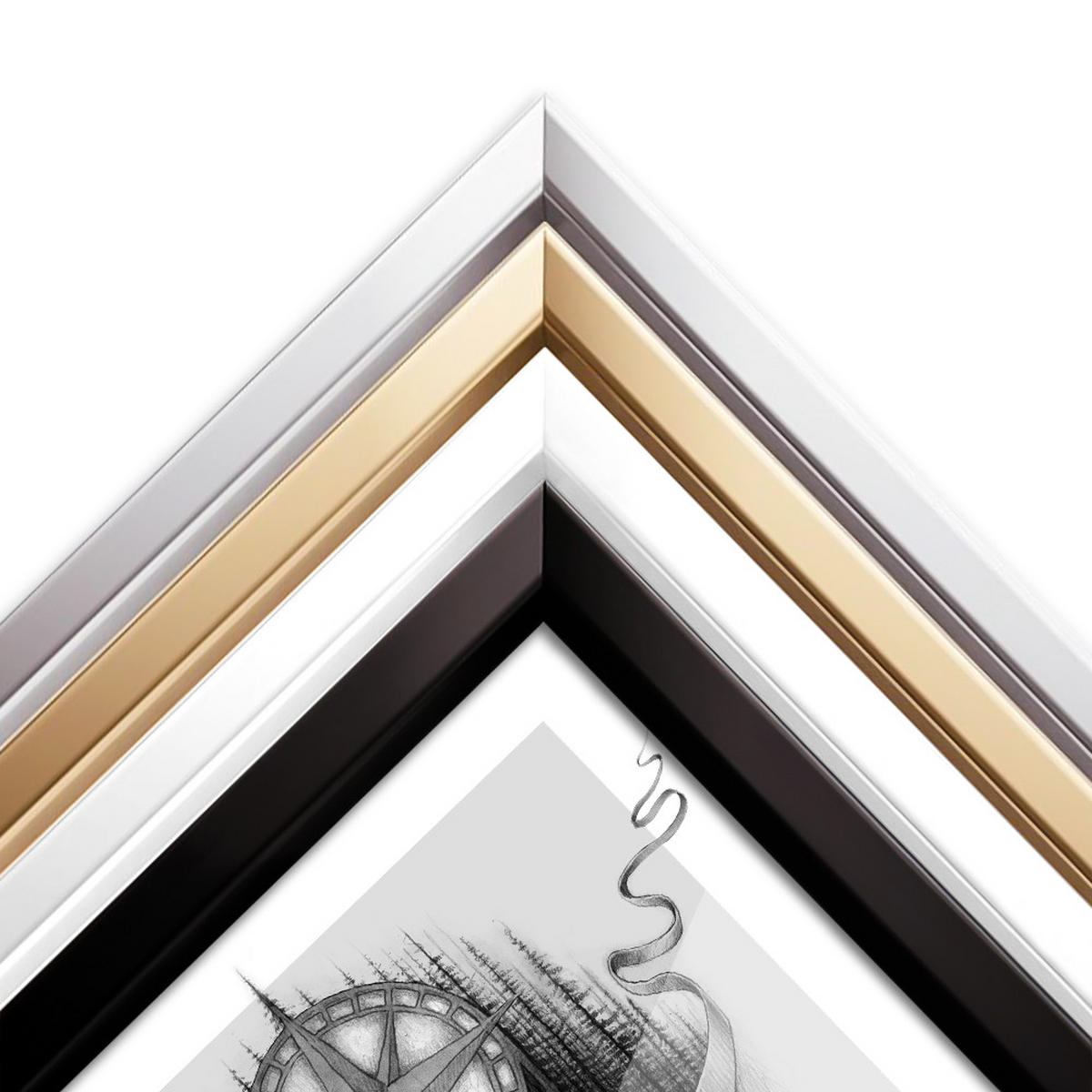 BILDERRAHMEN 20x30 cm Goldfarbig - Goldfarben, Kunststoff (22/32/1.3cm) - TULUP