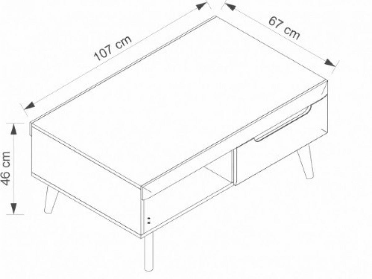 TISCH Weiß Riviera Eiche Nordan Mit Massivholzbeinen - Multicolor, Holzwerkstoff (67/67/46cm) - Sepro Meble