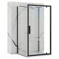 ECKDUSCHE Rea Rapid Swing 100x90 - Schwarz, Glas (100/90/195cm) - REA