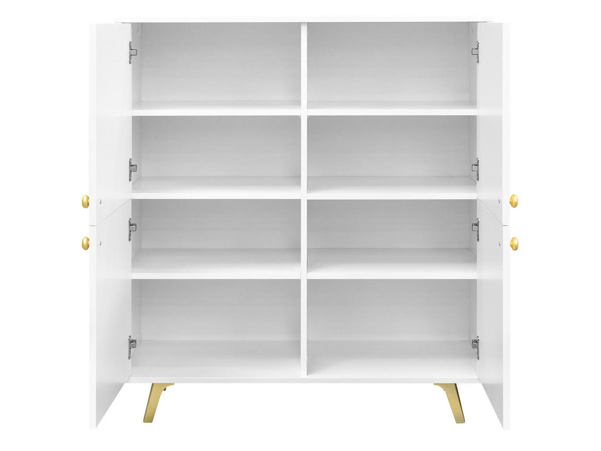 TÜRKOMMODE Siena 4D - Goldfarben/Schwarz, Holzwerkstoff/Metall (100/112/41cm) - MIRJAN24