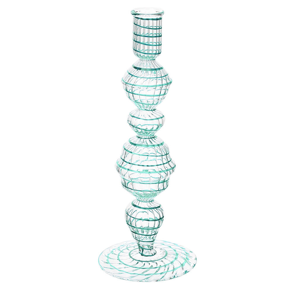 KERZENHALTER Glass wirbel hellblau m 22 cm - Hellblau, Glas (9.5/22.86/9.5cm) - Pip Studio
