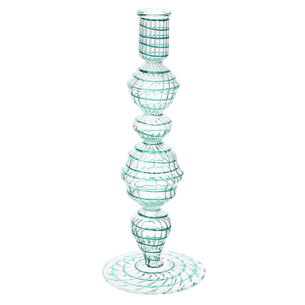 KERZENHALTER Glass wirbel hellblau m 22 cm - Hellblau, Glas (9.5/22.86/9.5cm) - Pip Studio