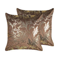 DEKOKISSEN 2er-Set Braun 45/45 cm Daffodil - Braun, Textil (45/45cm) - Beliani