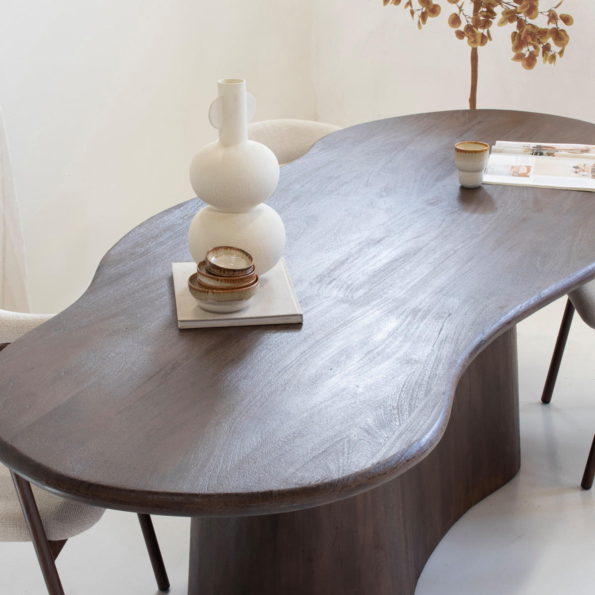 ESSTISCH mit organischer Form 220cm, braun - Dunkelbraun, Holz (220/100/77cm) - Giga Meubel