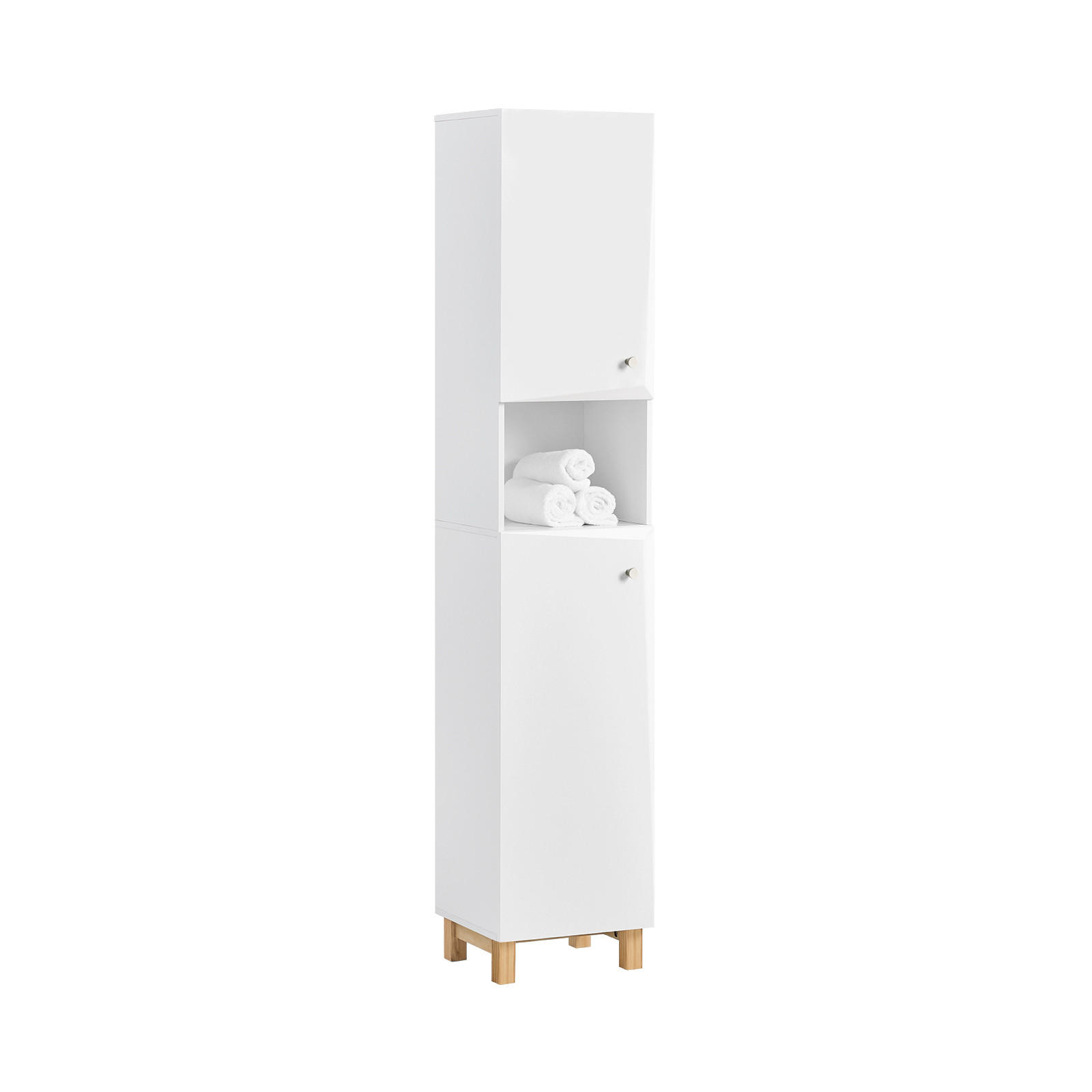 HOCHSCHRANK Weiß - Weiß, Holzwerkstoff (34/170/30cm) - SoBuy