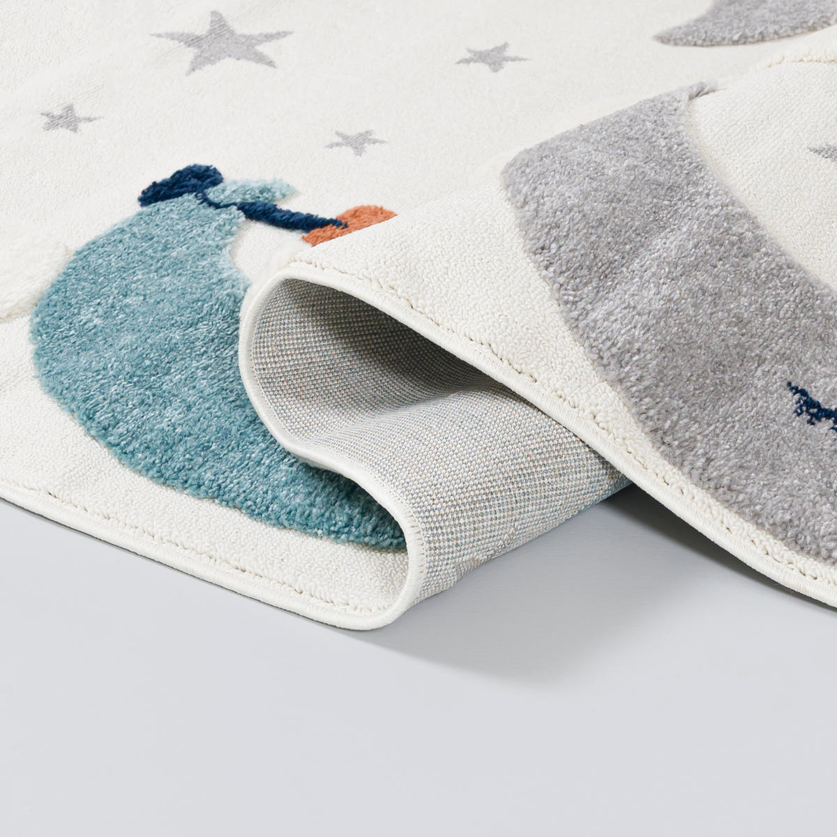 KINDERTEPPICH Beige Sterne, Mond - Mittelflor Rechteckig Weich 160 x 230 cm - Ecru/Multicolor, Textil (160/230cm) - Mazovia