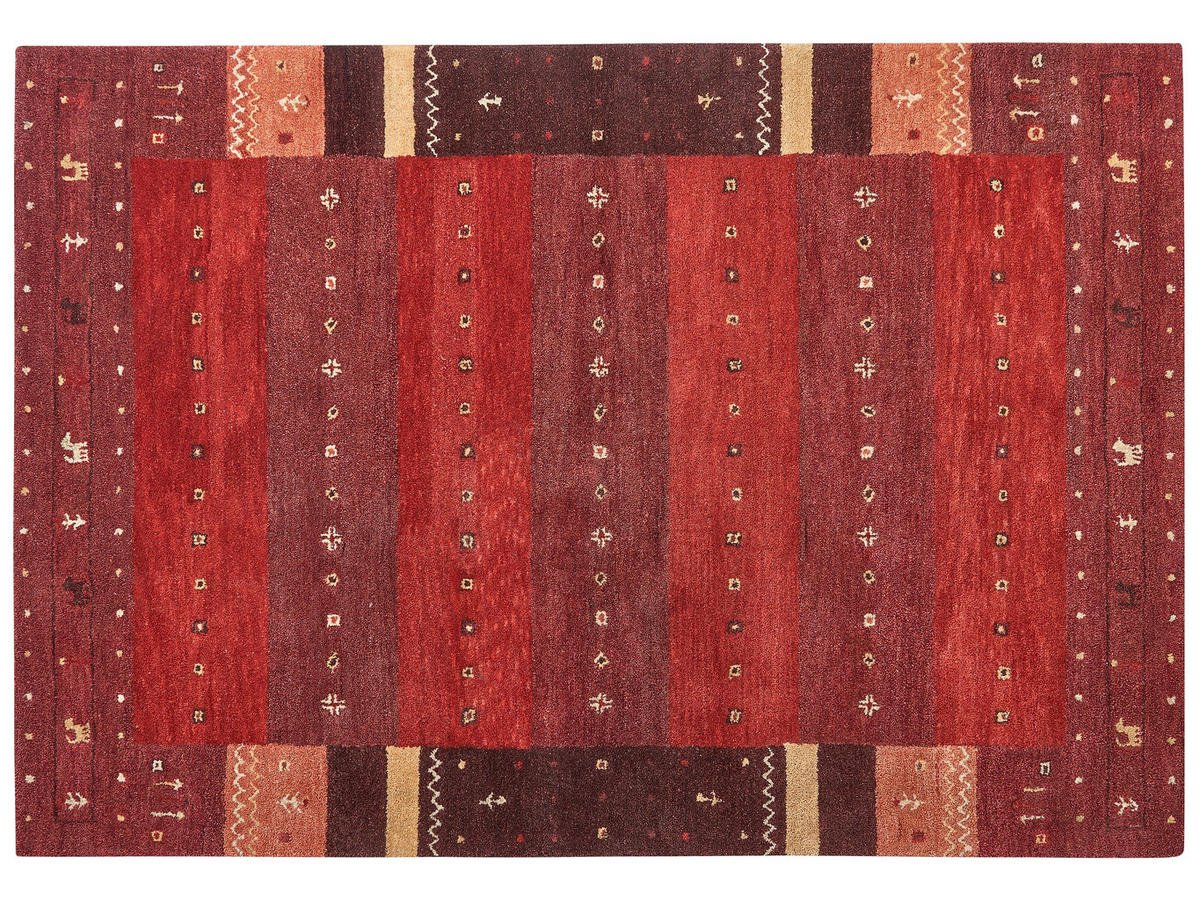 KURZFLOR-GABBEH Sinanli 230/160 cm - Rot, Textil (160/230cm) - Beliani