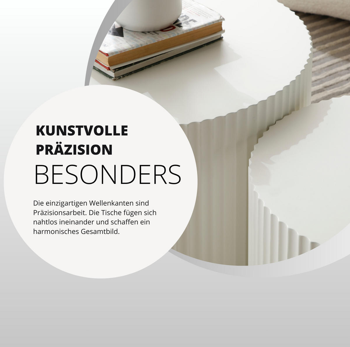 COUCHTISCH aus MDF in Weiß im 2er-Set mit Nesting-Design - Weiß, Holzwerkstoff (60/60/40cm) - Modfu